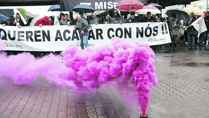Ganaderos en plena huelga